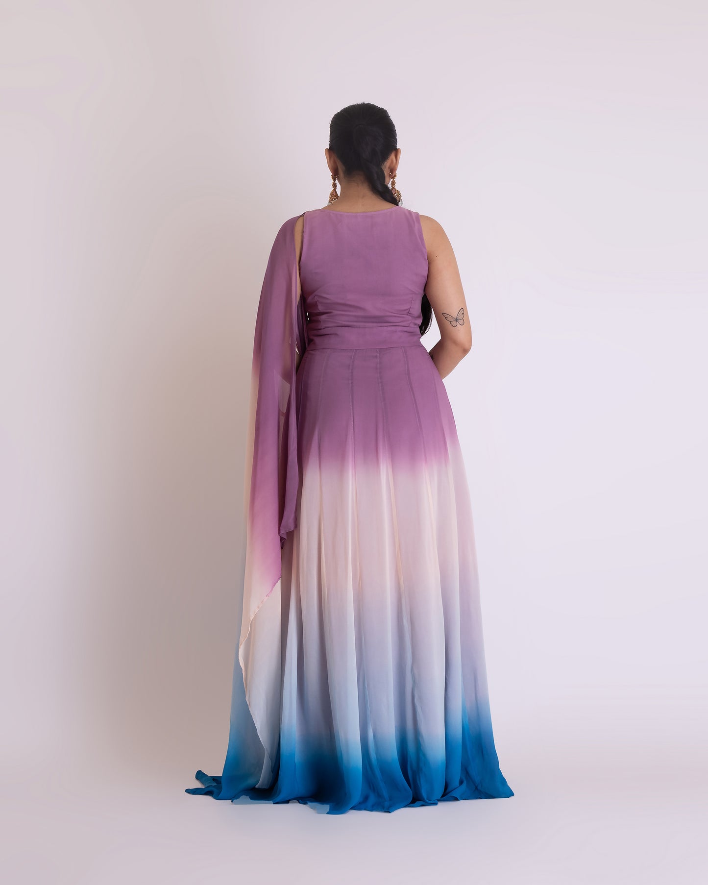 Ombré draped dress