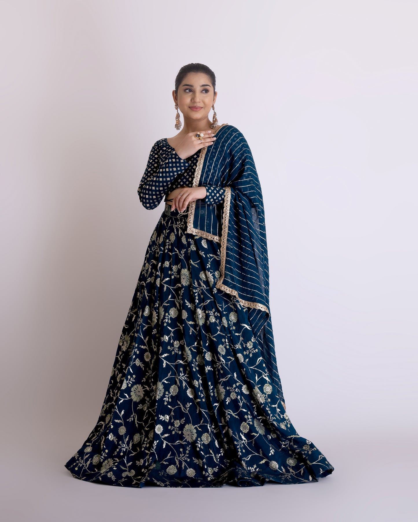 Chanderi brocade lehenga